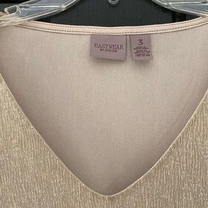Chicos size 3 gold shimmery V-neck top